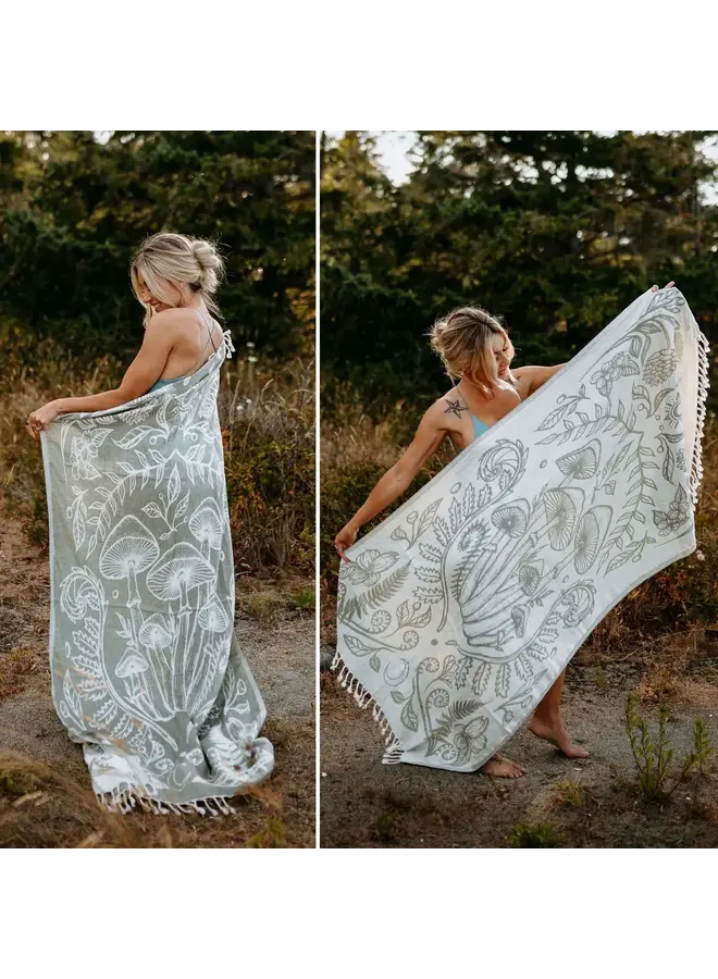 Sage Cottage Mushroom 100% Cotton Turkish Towel