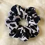 Black and White Cow Scrunchie