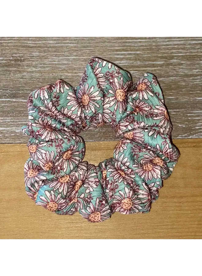 Mint Daisy Scrunchie