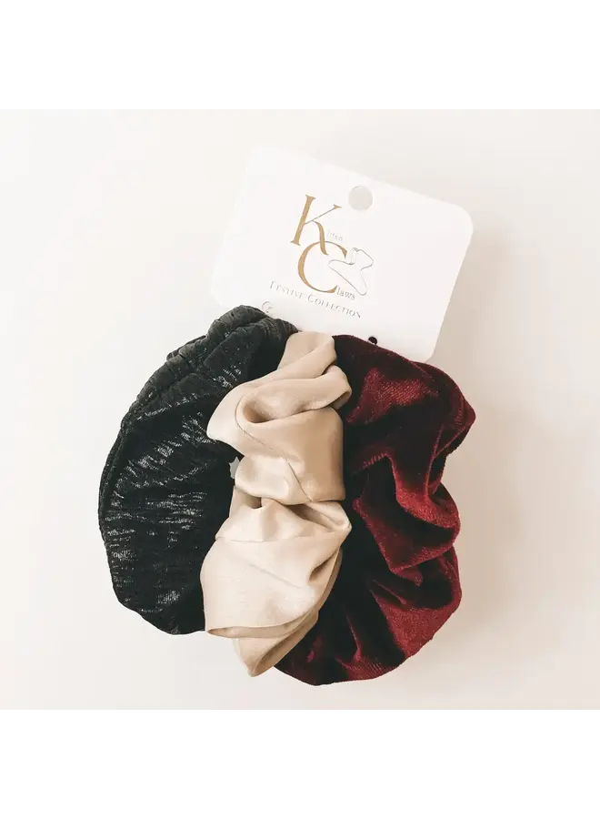 Hair Scrunchie Trio Red - Festive Collection