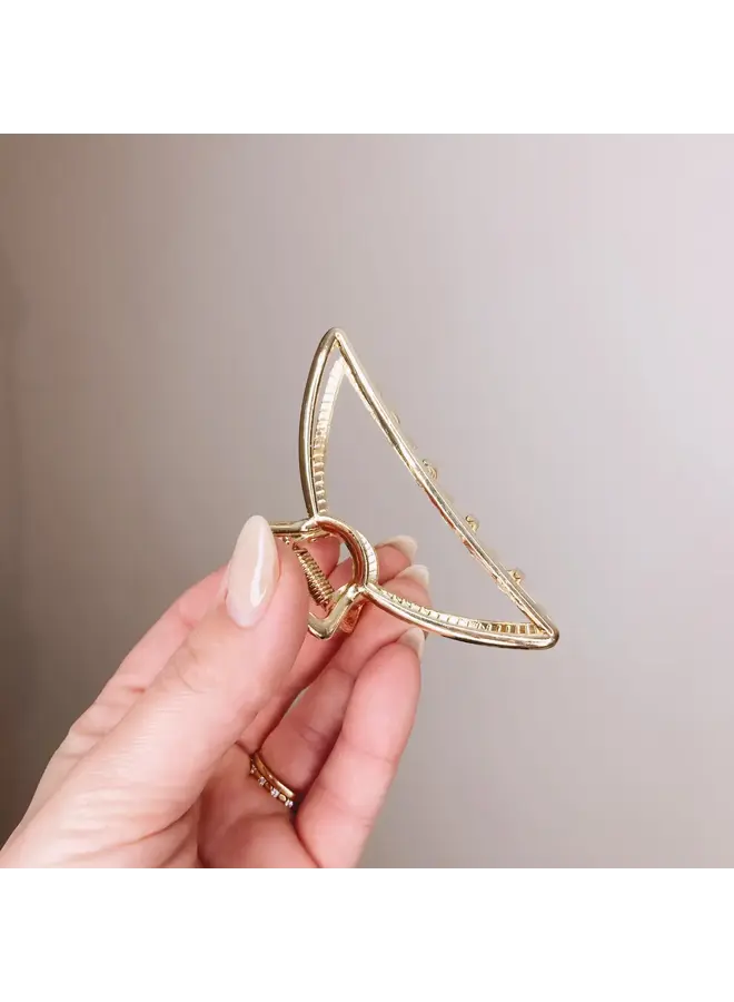 Metal Moon Claw Clip Gold