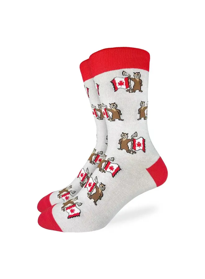 Men's Beaver Waving Canada Flag Socks