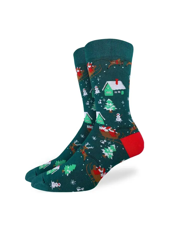 Men's Santa On A Sled Christmas Socks