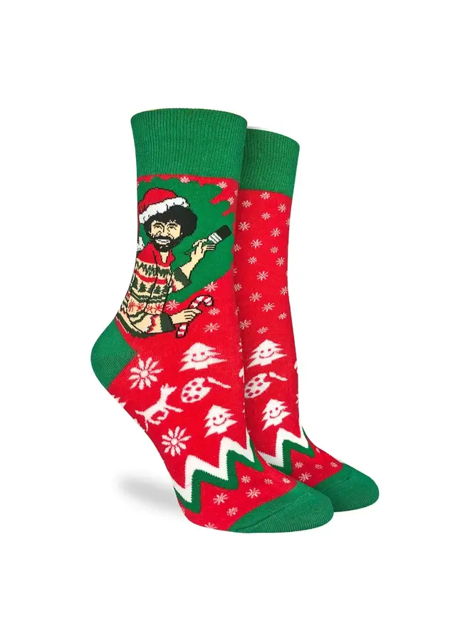 Women's Bob Ross Christmas Socks