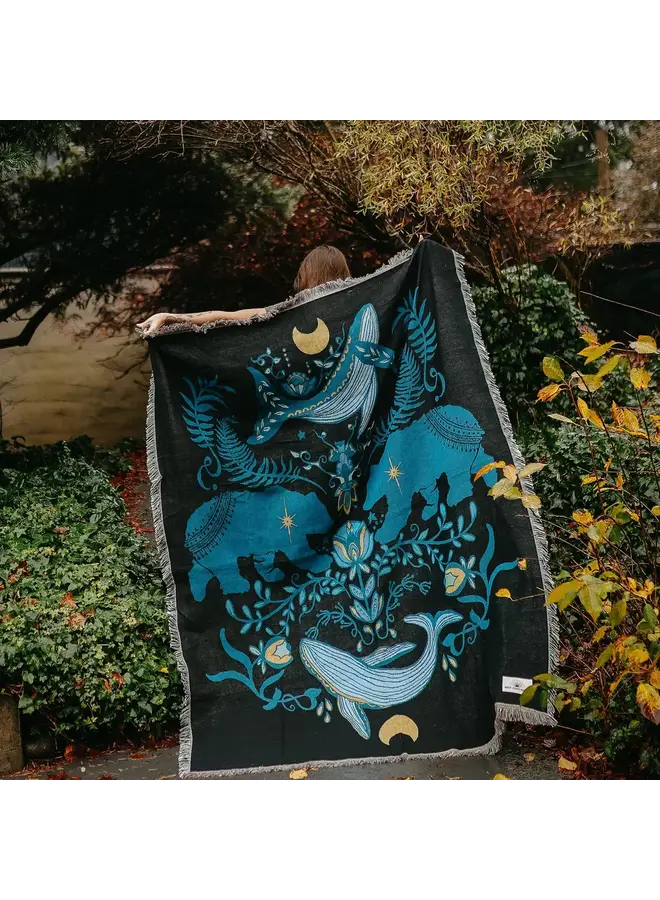 Cottage Bear 100% Cotton Woven Blanket