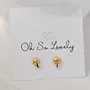Gold Mushroom Stud Earrings