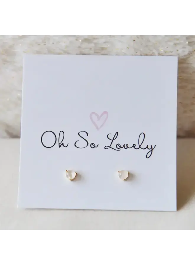 Rose Quartz Dainty Stone Earrings