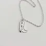Cowboy Boot Necklace Silver