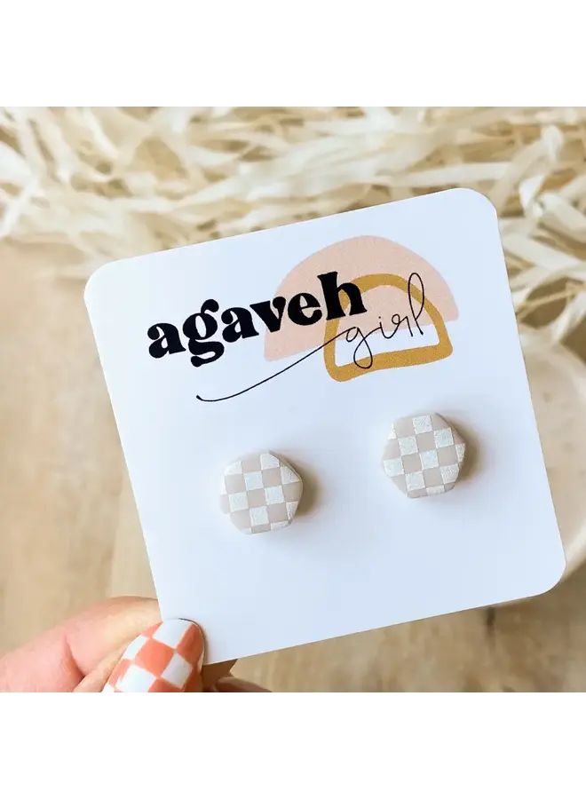 Lana Checkered Studs
