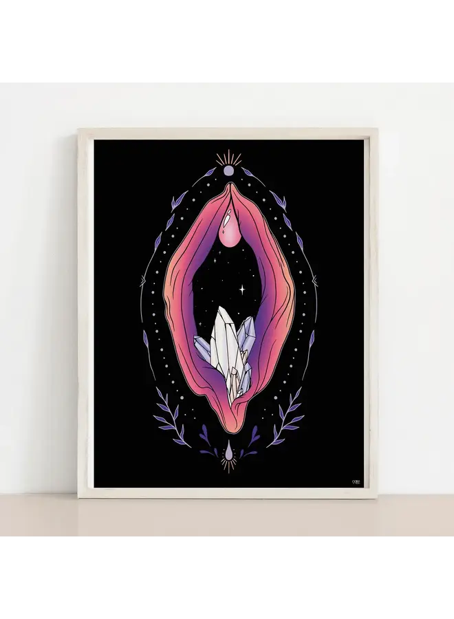 Gatekeeper Vulva Crystals Art Print