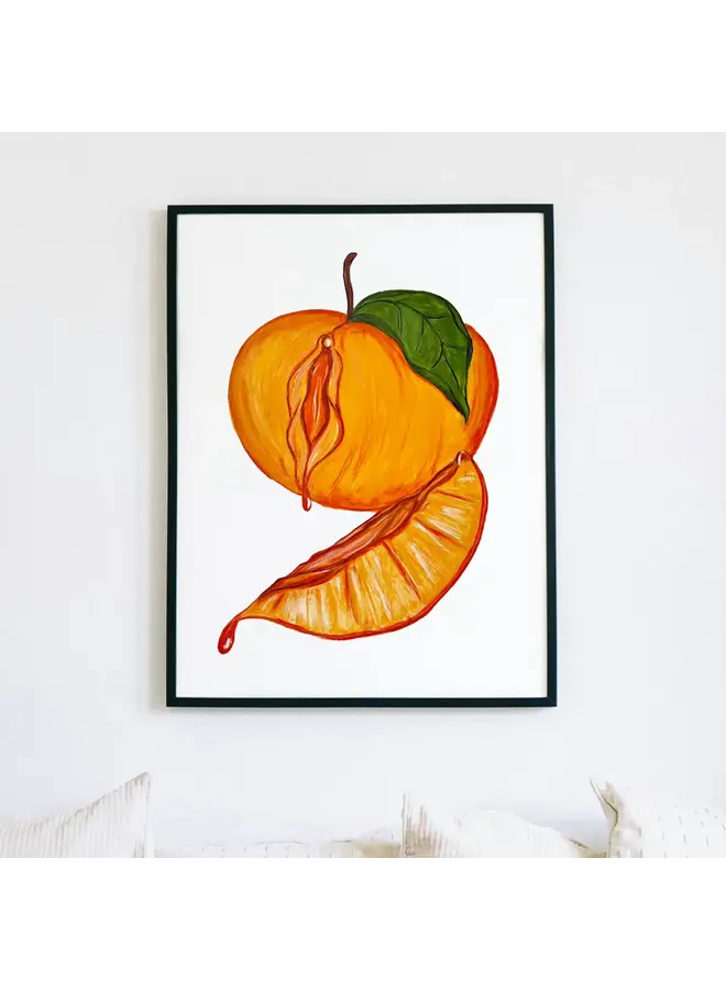 Breakfast Series Vulva Peach Art Print