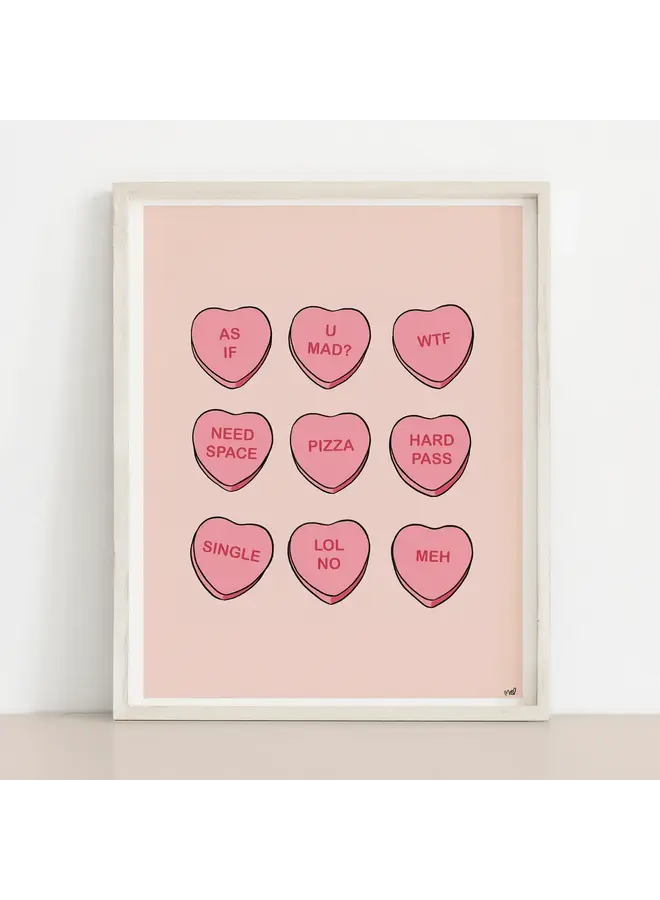 Sassy Hearts Candies Art Print