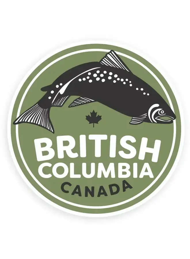 British Columbia Salmon Round Sticker