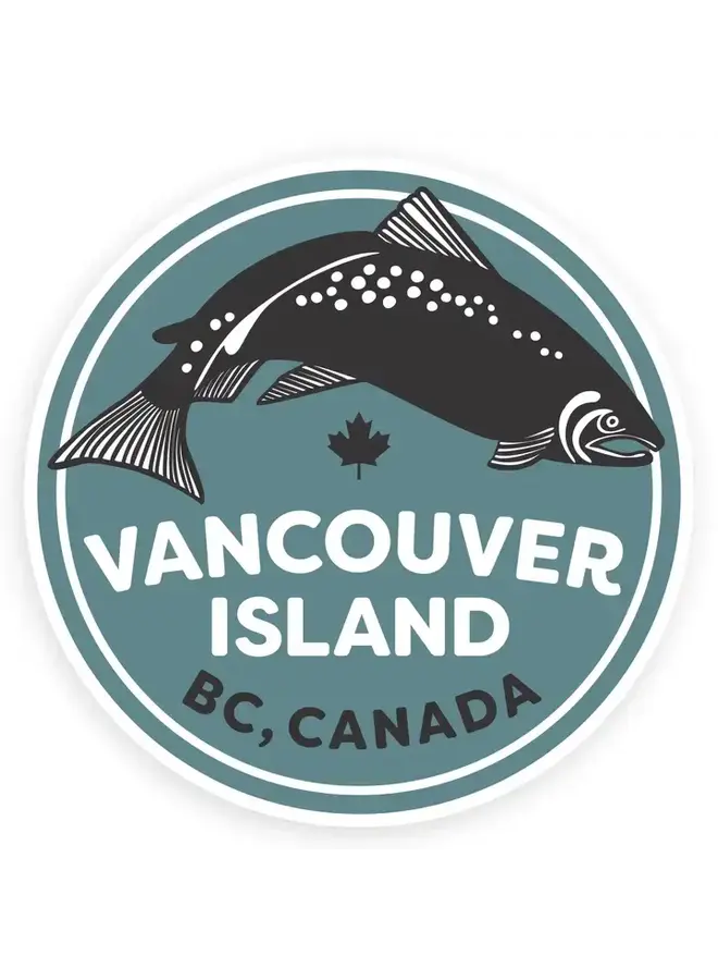 Vancouver Island Salmon Round Sticker