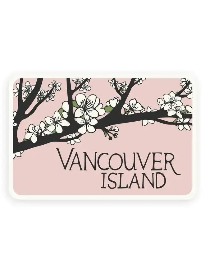 Vancouver Island Cherry Blossoms Sticker
