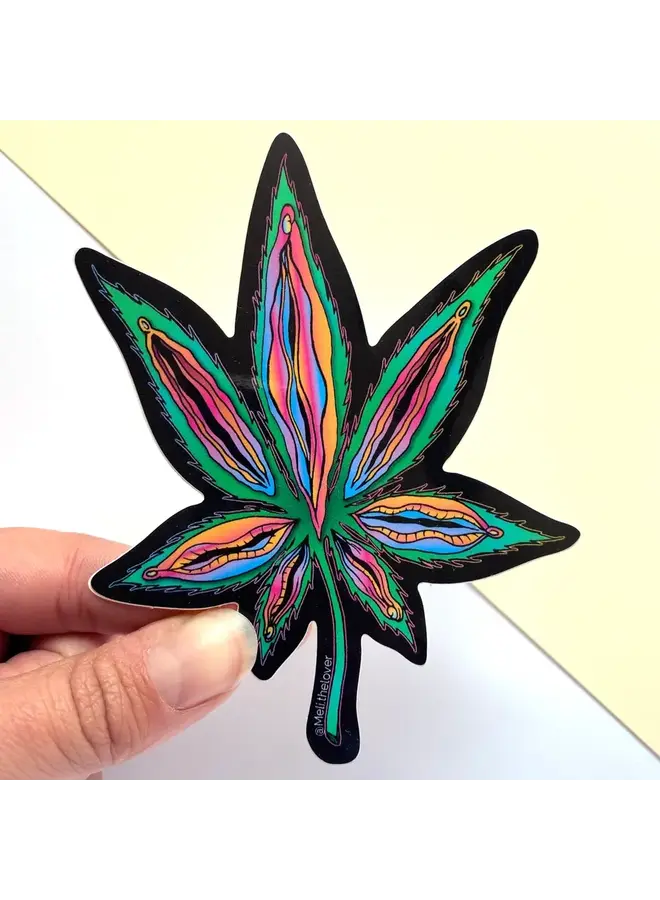 Yoni Weed Leaf Sticker