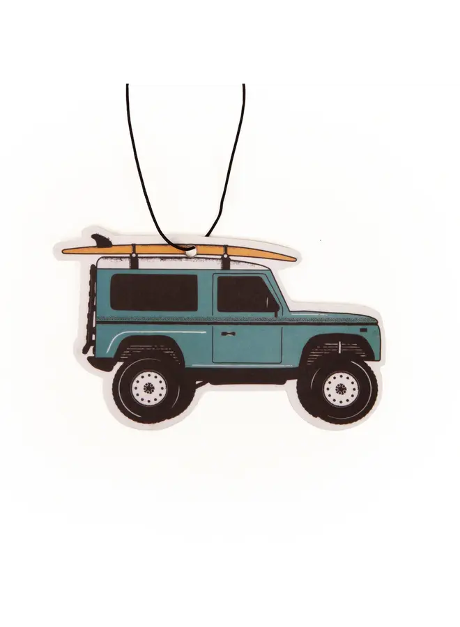 Defender with Surfboard Air Freshener Vanilla