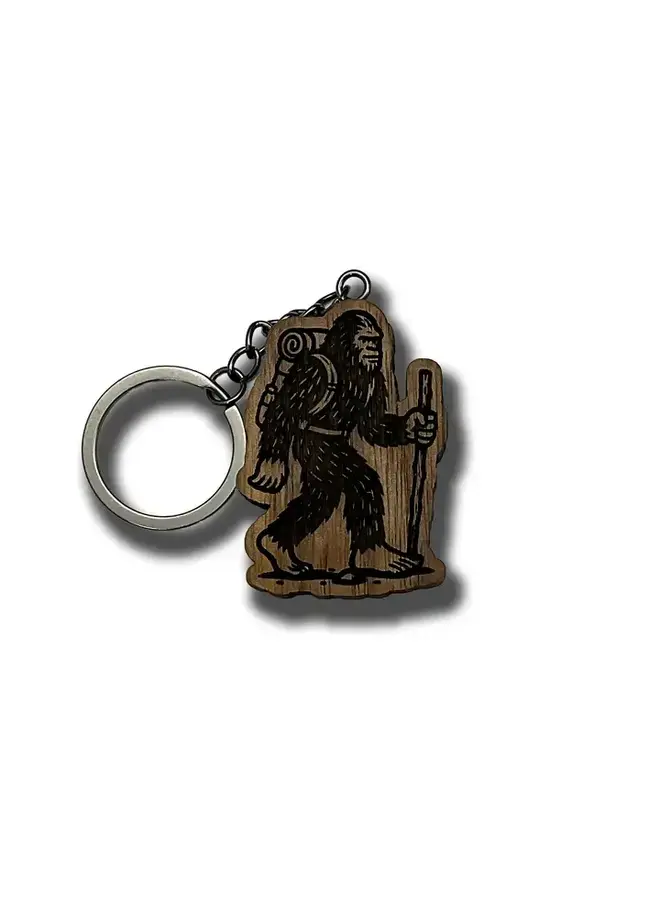 Walnut Keychain Male Sasquatch Hiker