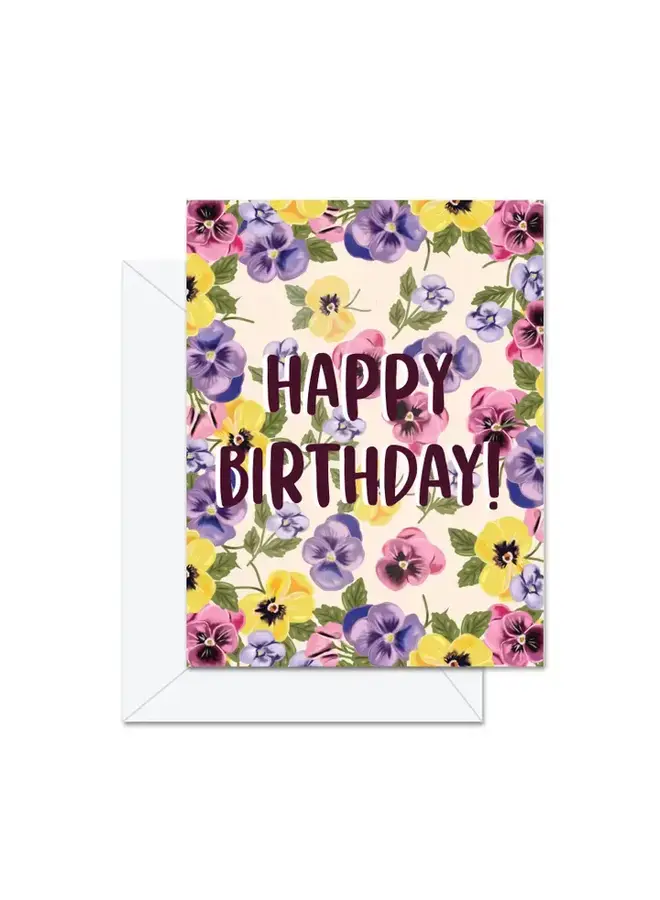 Happy Birthday (Pansies Floral)