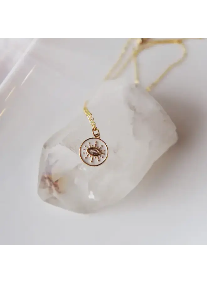 Sun Evil Eye Opal Necklace