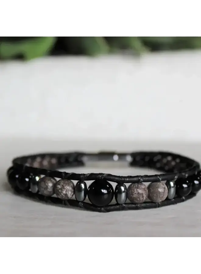 Black Onyx Collection - Single Wrap Bracelet