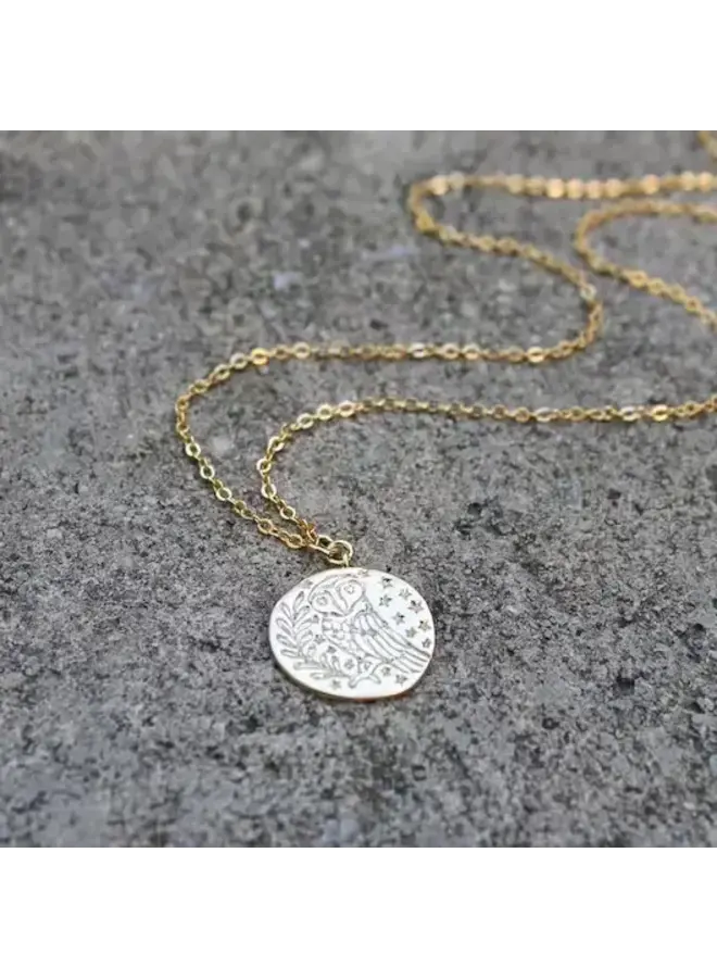 Owl Disc Necklace