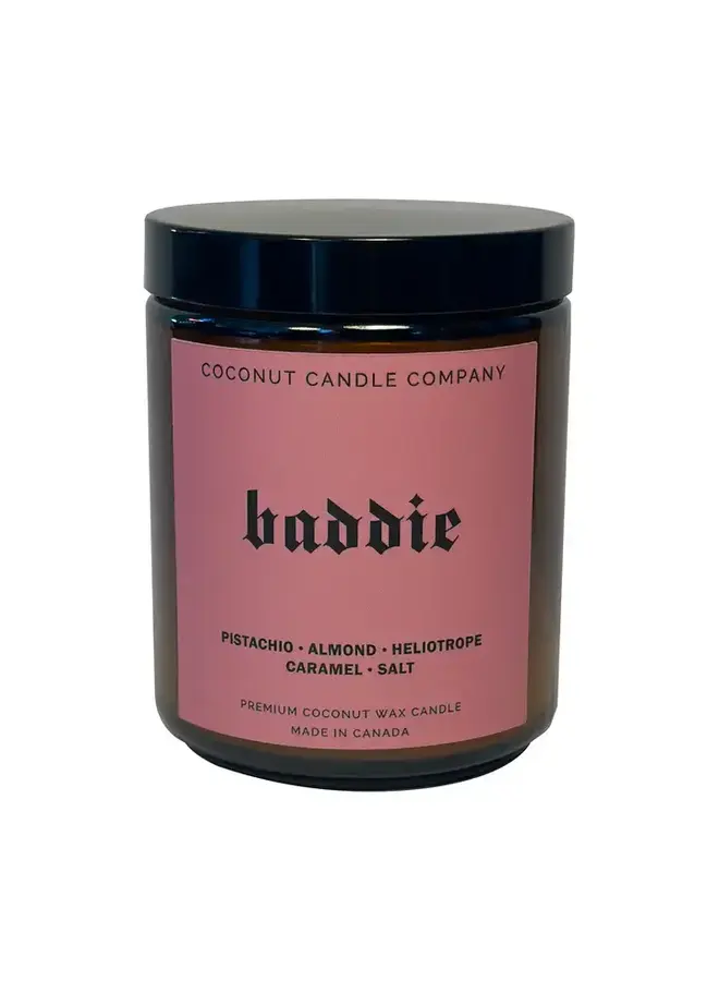 Baddie Pistachio, Almond, Heliotrope Coconut Wax Candle 8oz Glass