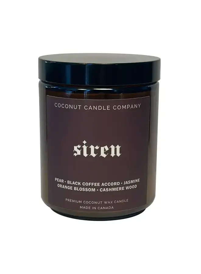 Siren Pear, Black Coffee Accord Coconut Wax Candle 8oz Glass