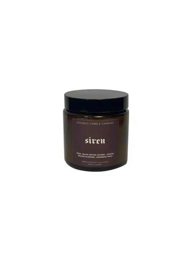 Siren Pear, Black Coffee Accord Coconut Wax Candle 4 oz Glass