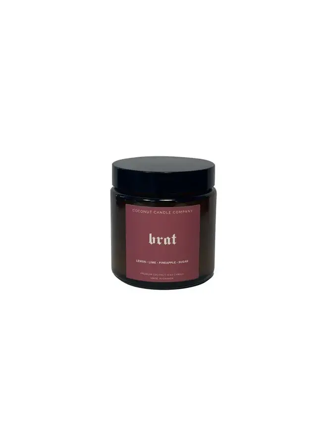 Brat Lemon Lime Pineapple Sugar Coconut Wax Candle 4oz Glass