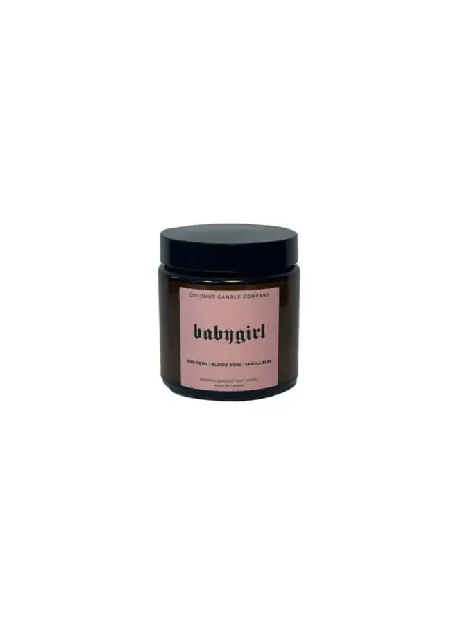 Babygirl Pink Petal Coconut Wax Candle 4oz Glass