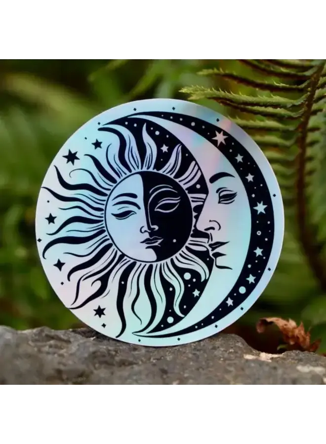 Holographic Sun and Moon Sticker