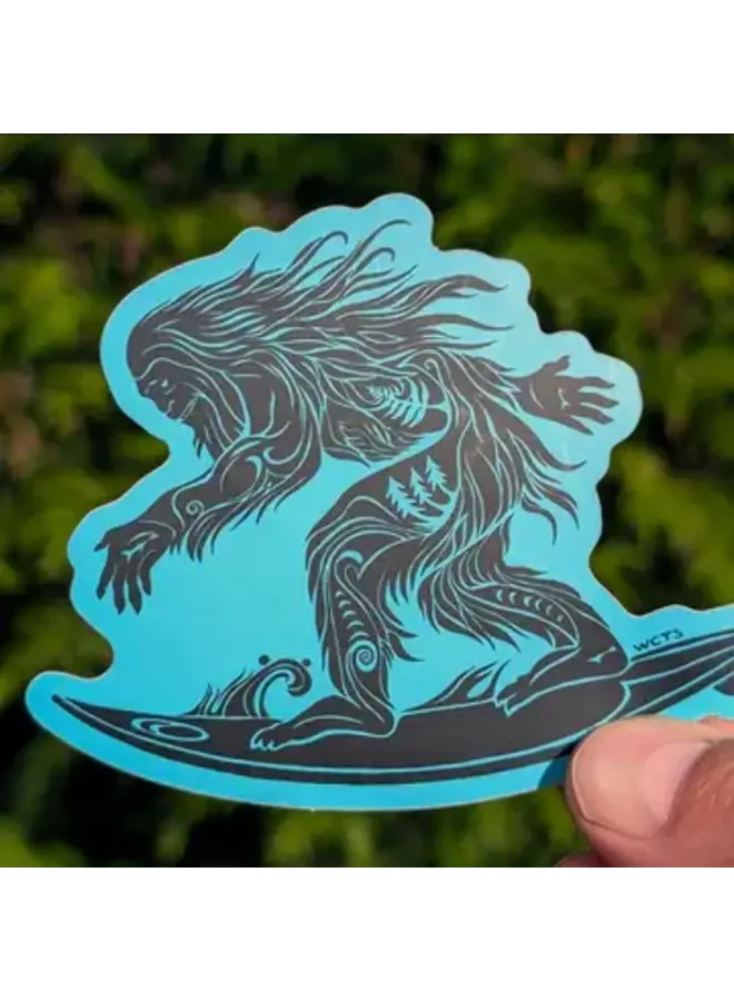 Surf Squatch Blue Sticker