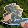Surf Squatch Silver Sticker