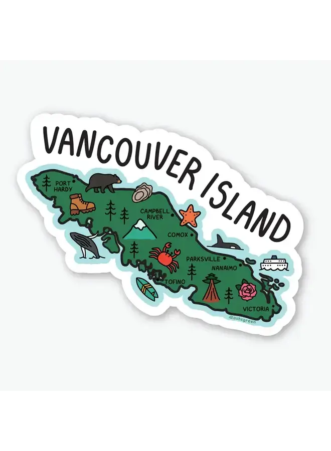 Vancouver Island Map Sticker