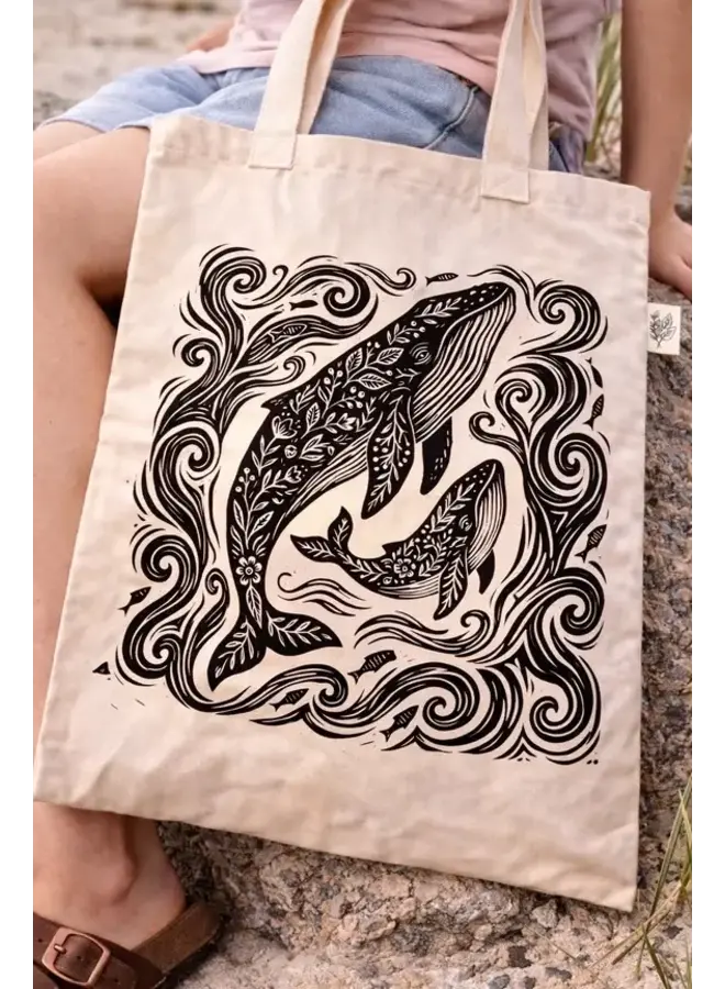 Whale in Waves Tote