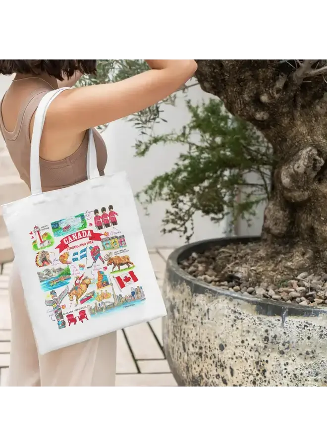 Canada Icons Cotton Tote Bag