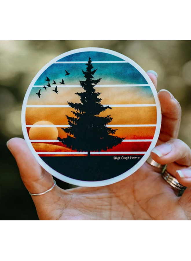 Golden Hour Pine Sticker