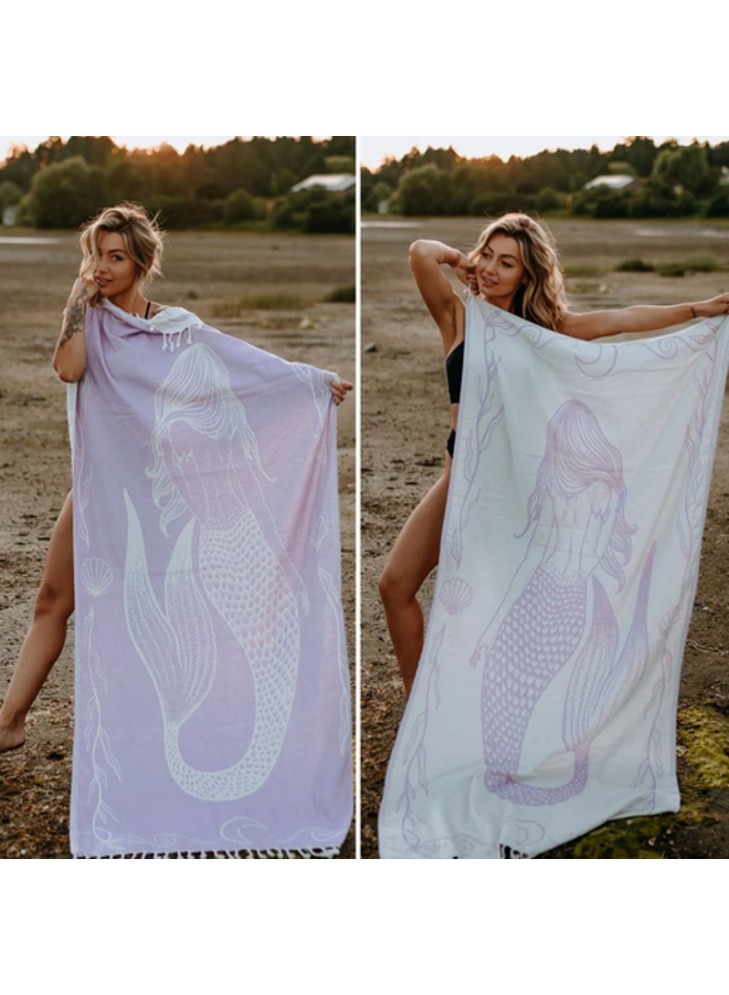 Coastal Lavender Mermaid 100% Cotton Turkish Towel