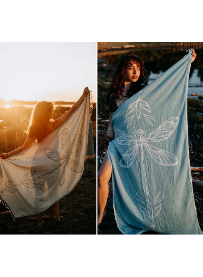 Seaglass Dragonfly 100% Cotton Turkish Towel