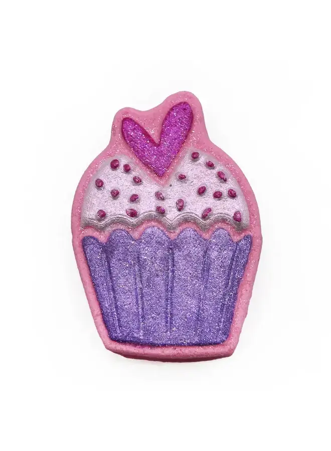 Cupcake Heart Bath Bomb