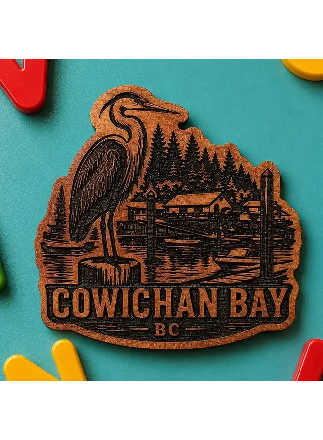 Cowichan Bay Crane Red Cedar Fridge Magnet