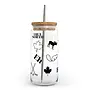 Canada Pattern Glass Can W Bamboo Lid