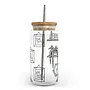 Book Shelves Glass Can with Bamboo Lid