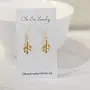 Oakley Oak Tree Leaf Earrings Yellow Gold