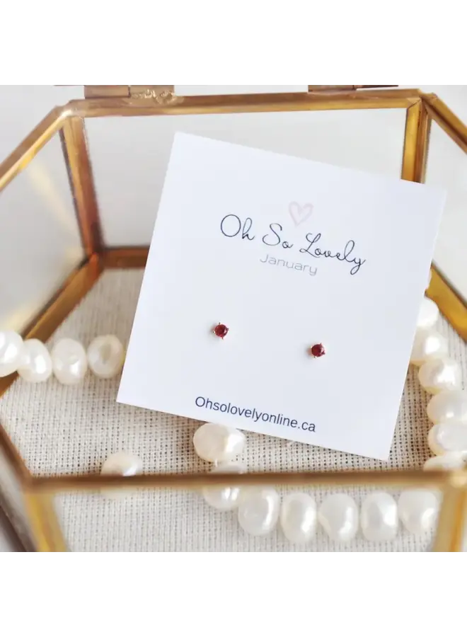 Birthstone Stud Earring Set