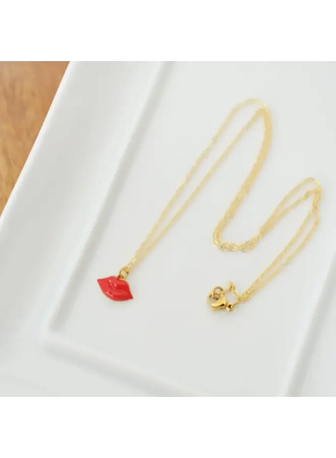 Red Lips Necklace
