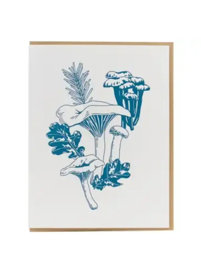Forest Foraging Chanterelle Mushroom Card