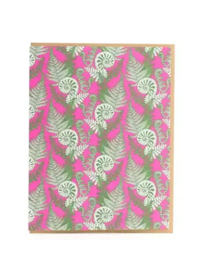 Forest Foraging Fiddlehead Fern Card