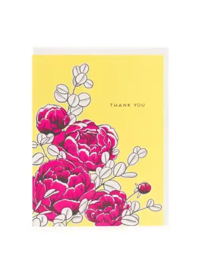 Peonies Thank You Card